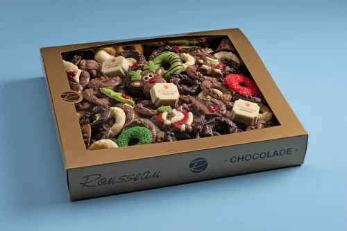 Luxe Kerstchocoladebox met 3 logobonbons