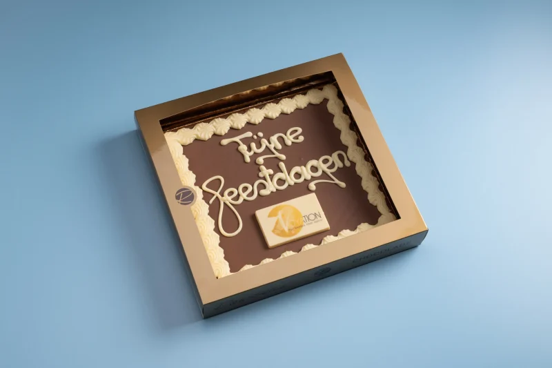Wensplaat vierkant Fijne Feestdagen met logokaartje