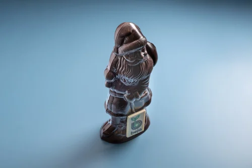 Holfiguur Kerstman klein met logokaartje