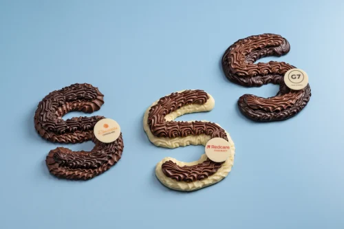Chocolade letter met logo