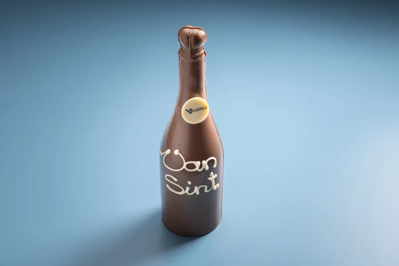 Champagnefles Van Sint met logo