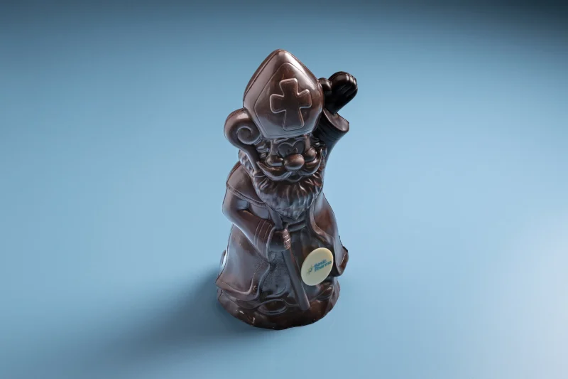 Sinterklaas chocolade holfiguur klein met logo