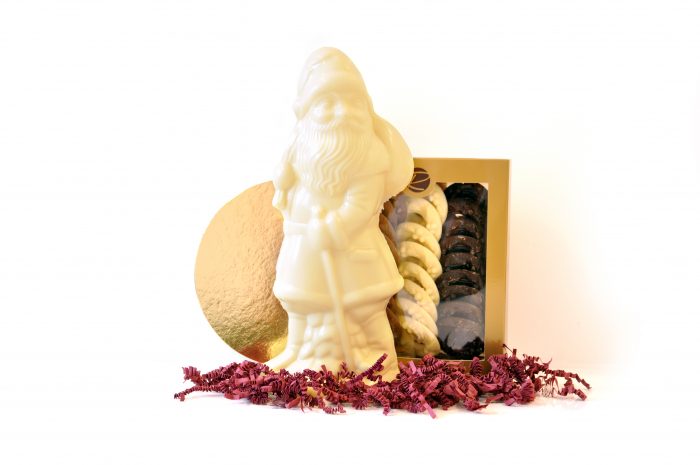 Chocolade Kerstman met doosje Kerstkransjes