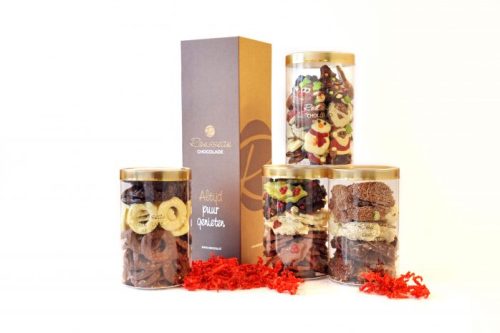 Sierdoos met 2 silo’s Kerstchocolade