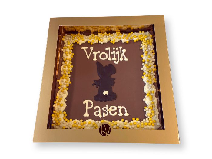 Wensplaat vierkant Pasen met Paashaas